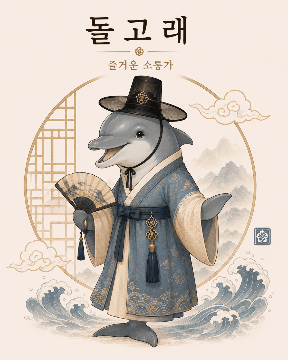 돌고래 캐릭터 일러스트